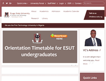 Tablet Screenshot of esut.edu.ng